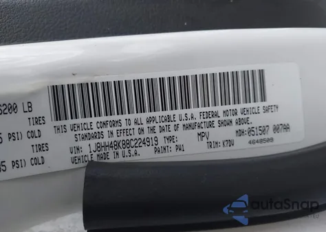 2008 Jeep Commander Sport z USA, uszkodzony, nr VIN 1J8HH48K88C224919